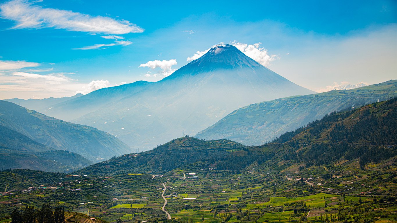 Volcán Tungurahua visto desde  Pelileo